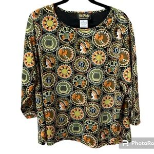 Vintage ✨Bob Mackie✨ Wearable Art pullover blouse size 1X - LIKE NEW!